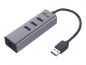 Preview: I-TEC USB 3.0 Metal 3-Port HUB mit Gigabit Ethernet Adapter