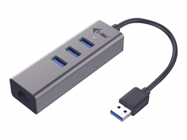 I-TEC USB 3.0 Metal 3-Port HUB mit Gigabit Ethernet Adapter