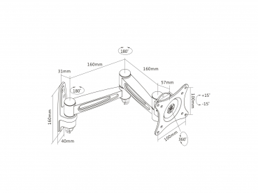 Preview: InLine® Wandhalterung für TFT bis 68cm (27
