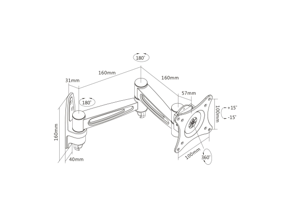 InLine® Wandhalterung für TFT bis 68cm (27")
